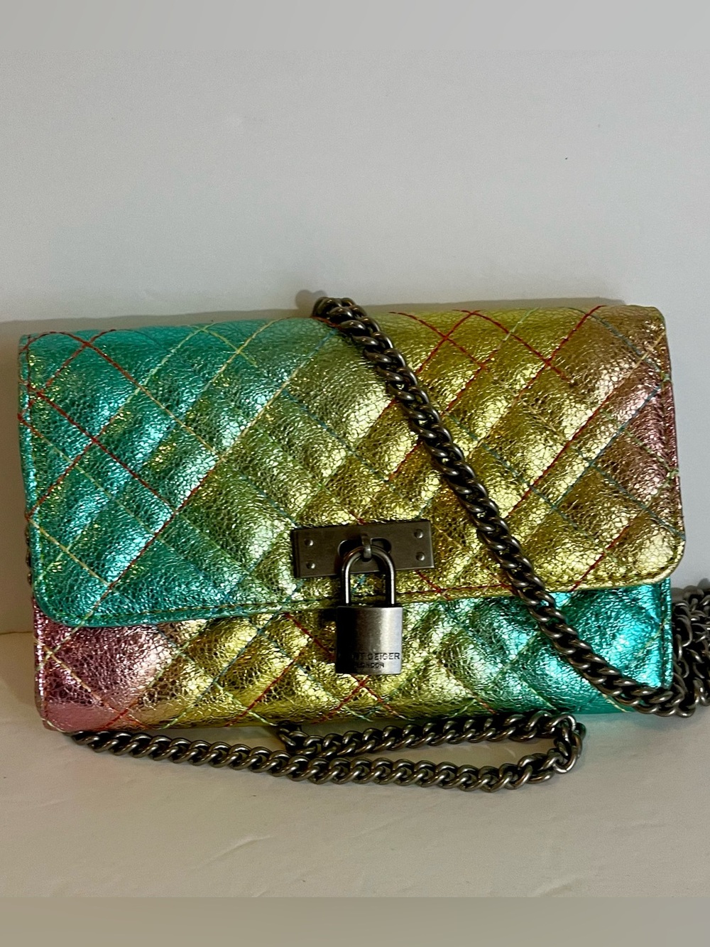 Kurt Geiger Multicolor Quilted Metallic Crossbody